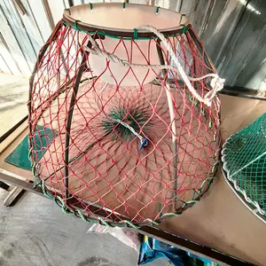 उच्च शक्ति प्लास्टिक लेपित स्प्रिंग केकड़ा पिंजरा पीई प्लाई नेट मछली पकड़ने का जाल जलीय कृषि उपकरण लॉबस्टर केकड़ा जाल