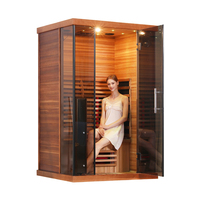 Nuevo diseño infrarrojo interior Sauna vapor 2 personas infrarrojo Sauna habitación Hammam madera Sauna gabinete con cedro rojo
