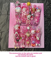 Faux Ongles à Presser Y2K « Spicy Girl », Style Gothique Punk en Métal Carré, Fait Main en 3D, Cadeaux Bijoux pour Filles
