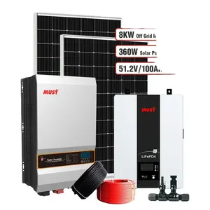 Harga murah grosir sistem tenaga surya surya 5kW 10kW 12kW 15kW produk kualitas tinggi diproduksi di Tiongkok sistem surya lengkap untuk rumah