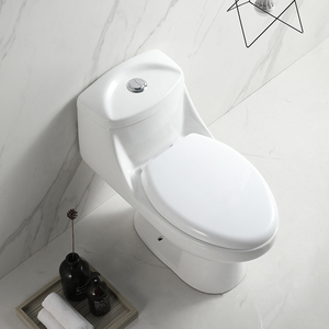 Inodoro de Cerámica Moderno Blanco Económico de Una Pieza con Doble Descarga y Silla de Inodoro de Cierre Suave - Product Image 2