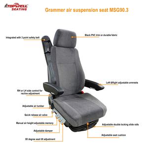MSG90.3 Suspension pneumatique Sièges conducteur Suspension pneumatique pour homme Suspension de camion Ceinture de sécurité intégrée à trois points Siège de voiture modifié - Product Image 5