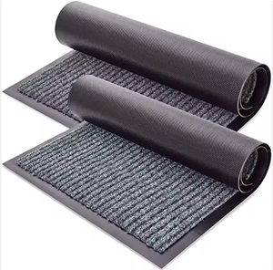 Luxury Polyester Ribbed Entrance <b>Doormat</b> Hot Selling Non-Slip PVC Backing Machine Washable Easy-to-Clean Cut Pile Customized - Product Image 1