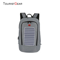Mochila para Portátil con Panel Solar, Gran Capacidad, Resistente al Agua, Carga USB, Estilo Vintage, Unisex, para Viajes de Negocios