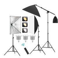 5500k Super Couleur Température Led Éclairage Studio Parapluie Softbox Photographie Kit Fond Toile De Fond Stand Ensemble