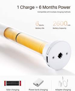 Stores occultants électriques modernes enrouleurs horizontaux en tissu uni transparent, étanches, intégrés, pour fenêtre française, avec batterie au lithium, motif zèbre, petite taille - Product Image 6