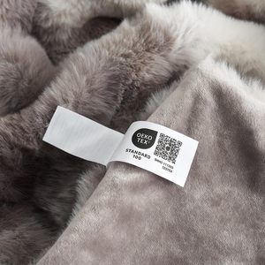 Plaid en fausse fourrure de lapin douce et moelleuse, double face, tie-dye <span class=keywords><strong>rose</strong></span>, tricoté, pour lit, confort et décoration intérieure hivernale - Product Image 5