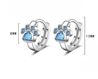 Boucles d'oreilles tendance 2026 : Patte de chat mignonne, style coréen, zircon bleu, cadeau étudiant