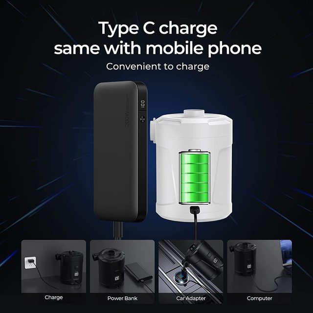 Air Pump Multi Functional Mini Battery Portable Vacuum Rechargeable Used for Sleeping Mats Travel
