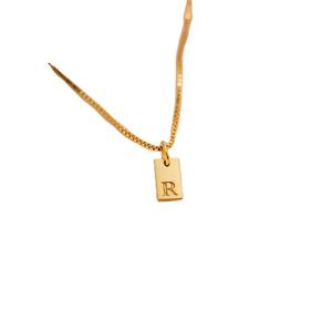Custom Minimalist Women Jewelry 18k Gold Plated Stainless Steel Jewelry Mother's Day Single Letter Pendant <b>Necklace</b> <b>Chain</b> - Product Image 1