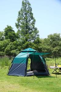 Carpa de Camping Familiar de Una Habitación, Portátil, de Apertura Rápida Automática, con Camuflaje de Verano, Resistente a la Lluvia y al Sol, de Oxford y PVC - Product Image 2