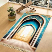 Tapis de prière islamique Rachel gaufré, lavable, pour salon, décoration musulmane, en promotion