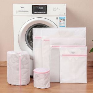 Modern Pink Fine <b>Mesh</b> <b>Laundry</b> <b>Bag</b> Durable Foldable Polyester for Washing Underwear Socks Clothes Reusable Clothes Basket - Product Image 4