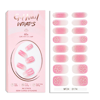 Top Vente Rouge Fleur Gel Ongles Bandes Haute Qualité HEMA Gratuit Longue Durée Imperméable Ruban Feuille Semi Durci Gel Ongles Autocollant