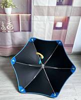 Sombrilla de Seguridad para Niños LS, Diseño de Dibujos Animados, Bordes Redondeados, Antipinchazos, Tira Reflectante, Protección UV, Sombrilla Manual para Niños