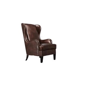<span class=keywords><strong>Chaise</strong></span> de canapé simple <span class=keywords><strong>confortable</strong></span> en cuir véritable <span class=keywords><strong>vintage</strong></span> américain avec bras Chaises de salon <span class=keywords><strong>Chaise</strong></span> longue en bois - Product Image 5