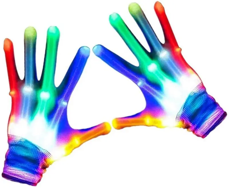 LED Gloves Finger Light Up Glow Rave Glove Flashing Christmas Xmas Gift Halloween Costume Party Favors