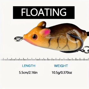 <span class=keywords><strong>Esca</strong></span> bionica a doppio gancio Luya Mouse Thunderfrog <span class=keywords><strong>esca</strong></span> galleggiante nera per la pesca di piccole esche per topi - Product Image 6
