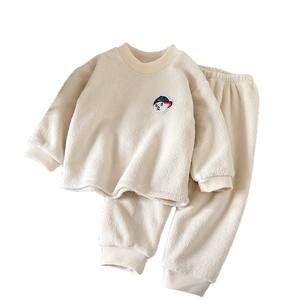 Pyjamas d'hiver pour enfants, garçons et filles, style coréen, double face, en <span class=keywords><strong>polaire</strong></span> Yangmei, doublés de fourrure, épais et chauds, à motifs animaliers - Product Image 5