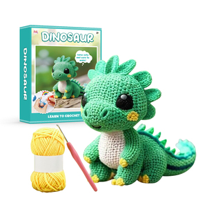 Kit de Ganchillo de Dinosaurios para Principiantes, Kit de Ganchillo de Animales, Aprende a Hacer Manualidades con Ganchillo para Adultos y Niños, Suministros de Manualidades, Regalo - Product Image 1