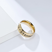 Nouvelle bague en acier inoxydable de style rétro nordique avec runes viking, non décolorante, bijoux de luxe haut de gamme pour homme, porte-bonheur