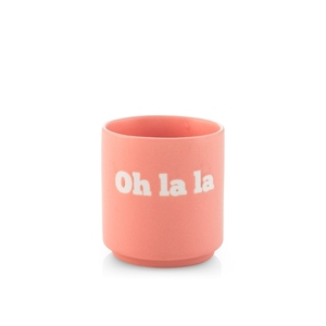 Tazza in ceramica rosa Oh La La, capacità 200 cc - Product Image 1