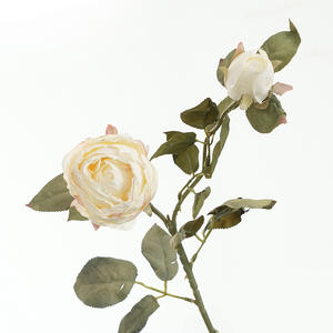 2-Köpfige Rosenblüte mit Verbranntem Rand, Künstliche Blume aus Wiederverwendbarem Gewebe, Hochzeits- und Heimdekoration, Grenzüberschreitender Bestseller im Großhandel - Product Image 6