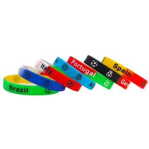 Bracelets en silicone personnalisables de haute qualité, écologiques, imprimés à l'enscre, avec motif drapeau national, promotionnels - Product Image 1
