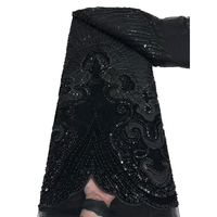 NI.AI Nouveau style Tissu en dentelle de velours perlé avec sequins et paillettes