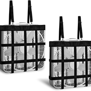 Stable Fan Bag Box Fan Carrier Black 1000D Oxford Cloth <b>Webbing</b> Adjustable <b>Strap</b> Portable Outdoor Use - Product Image 1