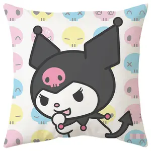 Well-Sold Cartoon Kuromi Digital Print Fixed Throw Pillowcase Car Cushion Sofa   Bed Cushion Kids Wholesale Cartoon   Anime