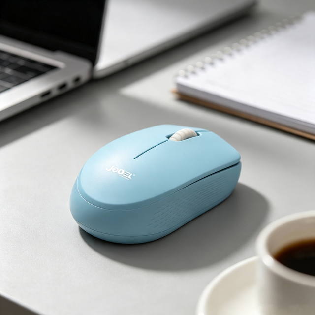 Jedel 1000 DPI Optical Mini Wireless Mouse Ergonomic USB Interface Rechargeable Office Gaming Blue Silent Design