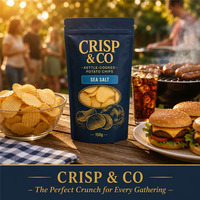 Sacs d'emballage alimentaire personnalisés pour chips de pommes de terre, avec fenêtre ovale, refermables à fermeture éclair, à fond plat et autoportants, pour chips Kettle, sel marin et barbecue