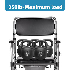 Tecforcare Chaise <span class=keywords><strong>de</strong></span> toilette avec roulettes pour personnes âgées handicapées Chaise <span class=keywords><strong>de</strong></span> douche pliable avec commode - Product Image 4