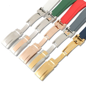 RoIex Yacht Dayt0na 0yster Original Water Ghost Chain Uhren armband 21mm konstanter schwarzgrüner Gummi mit Logo - Product Image 4