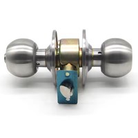 587 bouton de verrouillage facile à installer en acier inoxydable poignée boule bouton serrure cylindrique ronde porte bouton serrure