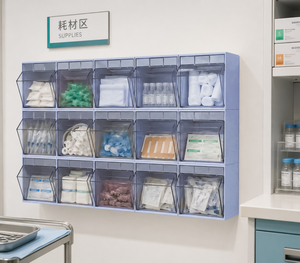 Stackable Medical Tilt Out <strong>Bins</strong> ABS <strong>Plastic</strong> Wall-mounted clear Tip Out <strong>Bins</strong> for Hospital Dental Pharmacy <strong>Storage</strong> Use - Product Image 1