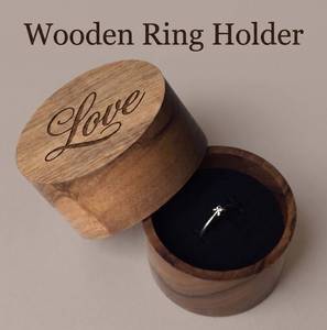 Custom Wooden <b>Ring</b> <b>Box</b> Round Walnut Wood Engraved Lid Soft Velvet Insert Handcrafted Jewelry Case for <b>Rings</b> - Product Image 6