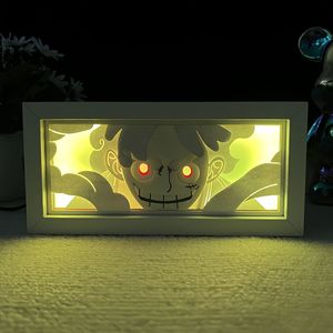 Lampe de sculpture sur papier d'anime One Pieces Zoro Chopper, cadre photo en bois, ornement de bureau, veilleuse Luffy, lampe de chevet pour chambre à coucher - Product Image 5