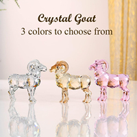 Ornements de moutons en cristal transparent de luxe léger, modèles d'animaux exquis, accessoires décoratifs pour la maison et le bureau