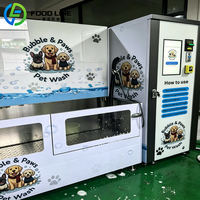 Station de toilettage pour chiens en acier inoxydable avec baignoire, lavage en libre-service, rinçage à la mousse et sécheur souffleur