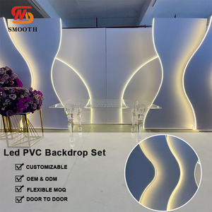 ฉากหลัง LED แบบโค้งสีขาวพีวีซี3D ฉากหลังโค้งสำหรับถ่ายภาพงานแต่งงานสีขาวเรียบ - Product Image 2