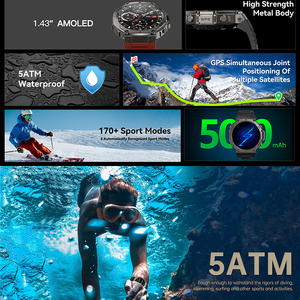 Nuevo Reloj Inteligente Deportivo para Hombre con Pantalla AMOLED de 1.43 Pulgadas, GPS, Brújula, <span class=keywords><strong>Resistencia</strong></span> al Agua 5ATM y Rastreador de Actividad Física - Product Image 4