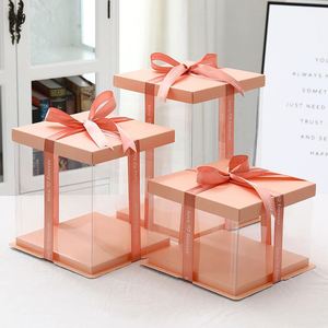 Boîte à gâteau transparente en plastique de gros format, emballage carré transparent pour gâteaux de mariage, idéal pour les pâtisseries - Product Image 3