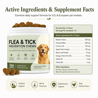Complément alimentaire premium contre les puces et les tiques pour chiens, sous forme de bouchées molles, pour toutes les races, soin régulier botanique, sans produits chimiques agressifs, 300g