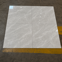 Carreaux de sol et de mur en porcelaine émaillée polie effet marbre 800x800mm, gris, antidérapants, résistants à l'usure, décoratifs