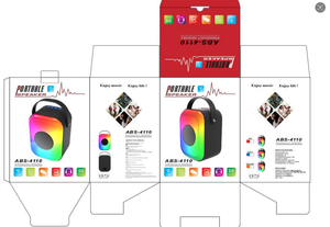 Haut-parleur portable sans fil ABS-4110 pour extérieur, son surround 3D, basses puissantes, lumière RGB, carte TF, longue autonomie pour la maison, le camping et les fêtes - Product Image 6