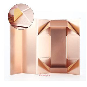 8089 coffrets cadeaux en or Rose brillant à fermeture magnétique pliable de luxe avec texture en treillis pour les coffrets cadeaux de vin de <span class=keywords><strong>Champagne</strong></span> de liqueur - Product Image 4