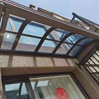 Design moderne Meilleur prix Toit plat décoratif isolant en verre Maison de jardin Toit d'auvent en PC pour le marché américain