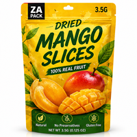 3,5g Gedroogde Mango Schijfjes Mylar Zakje Op Maat Bedrukt ZA Verpakking Stand-up Pouch voor Fruit Snack Verpakkingen